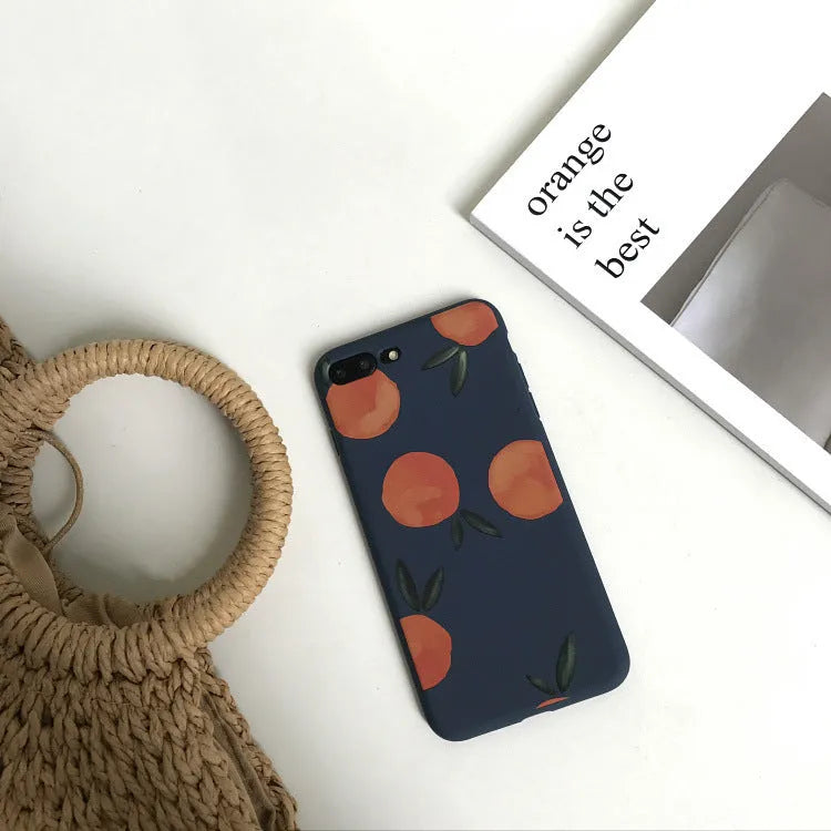 Blue, yellow, and orange matte TPU silicone iPhone case for multiple models.