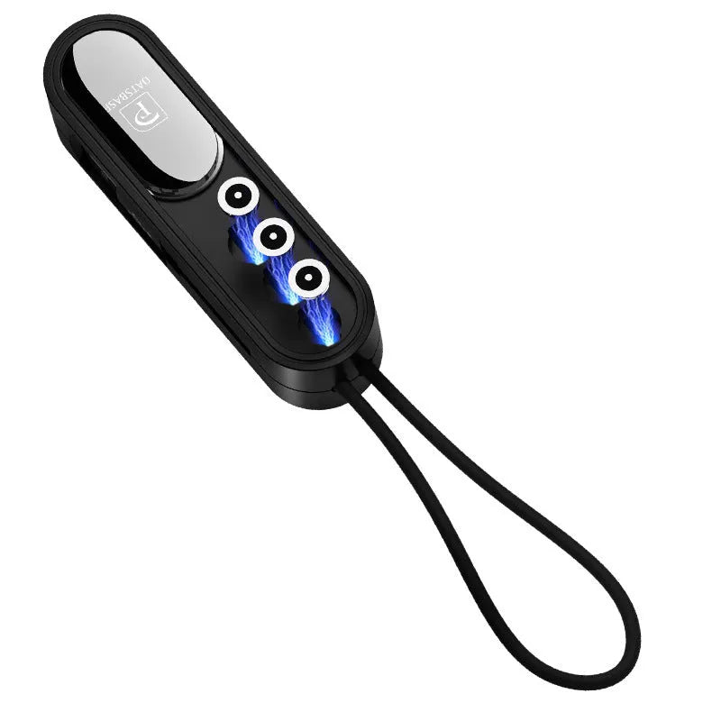Magnetic three-in-one USB charging cable in black, white, or red measuring 0.4 metres with multiple connection options