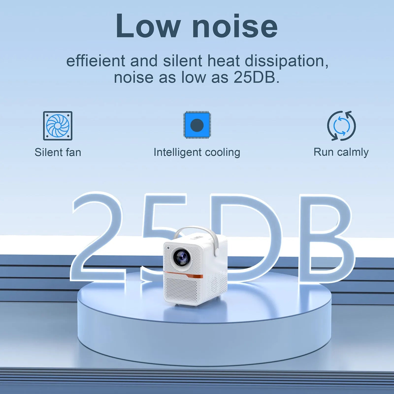 P10 portable Android LCD projector in black or white, showing a 720p display for home cinema.