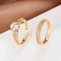 Copper geometric hollow ring with electroplated zirconium finish in multiple colour options