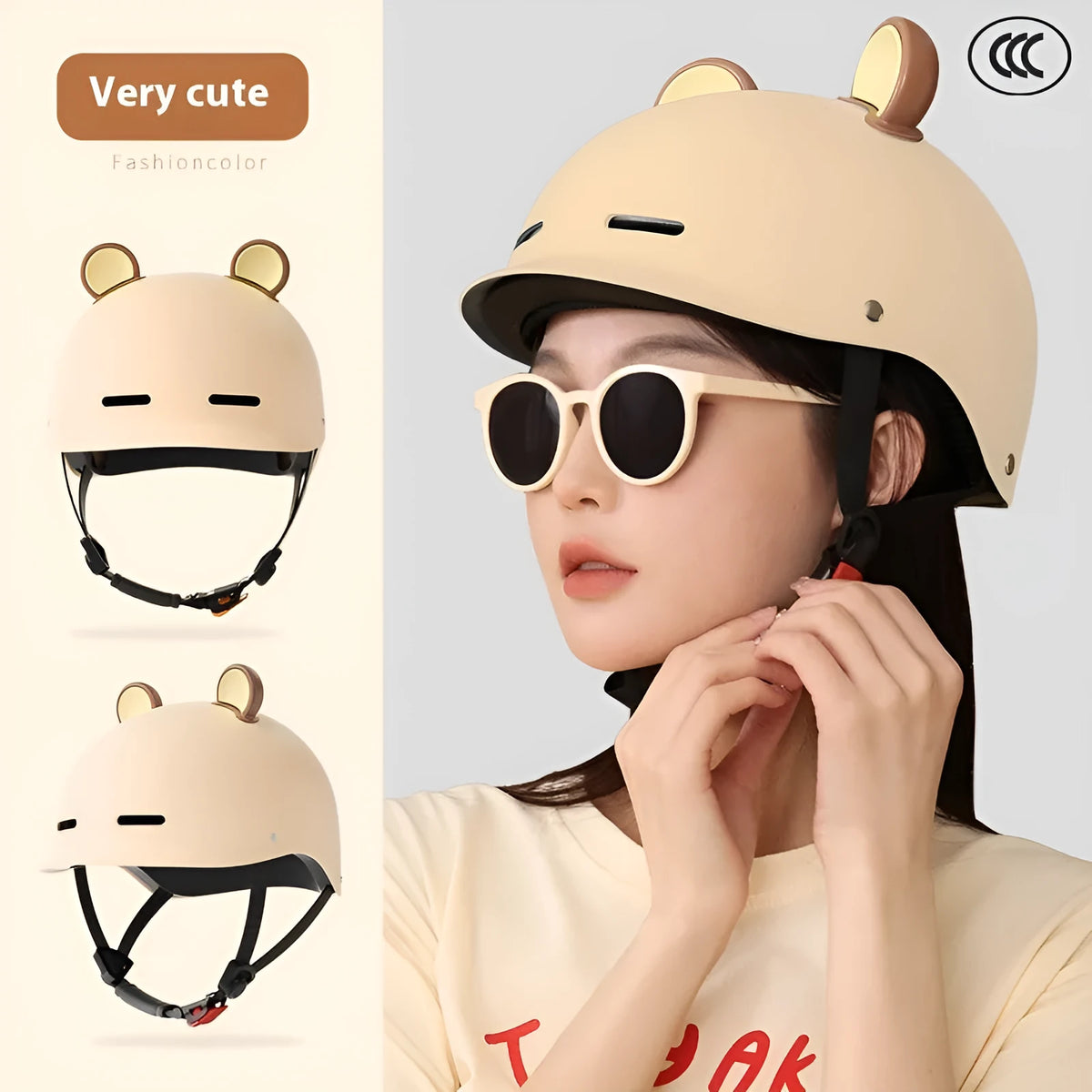 3C certified adult electric bicycle helmet with ABS shell shown in multiple colour options.