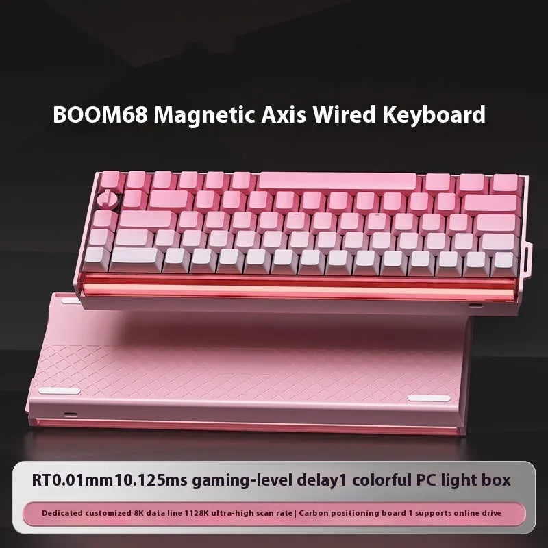 BOOM68 mechanical keyboard with 68-key compact layout and magnetic axis technology in Green Magic Blade colour option