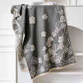 Imitation cashmere thick warm scarf shawl with tassel details in grey colour