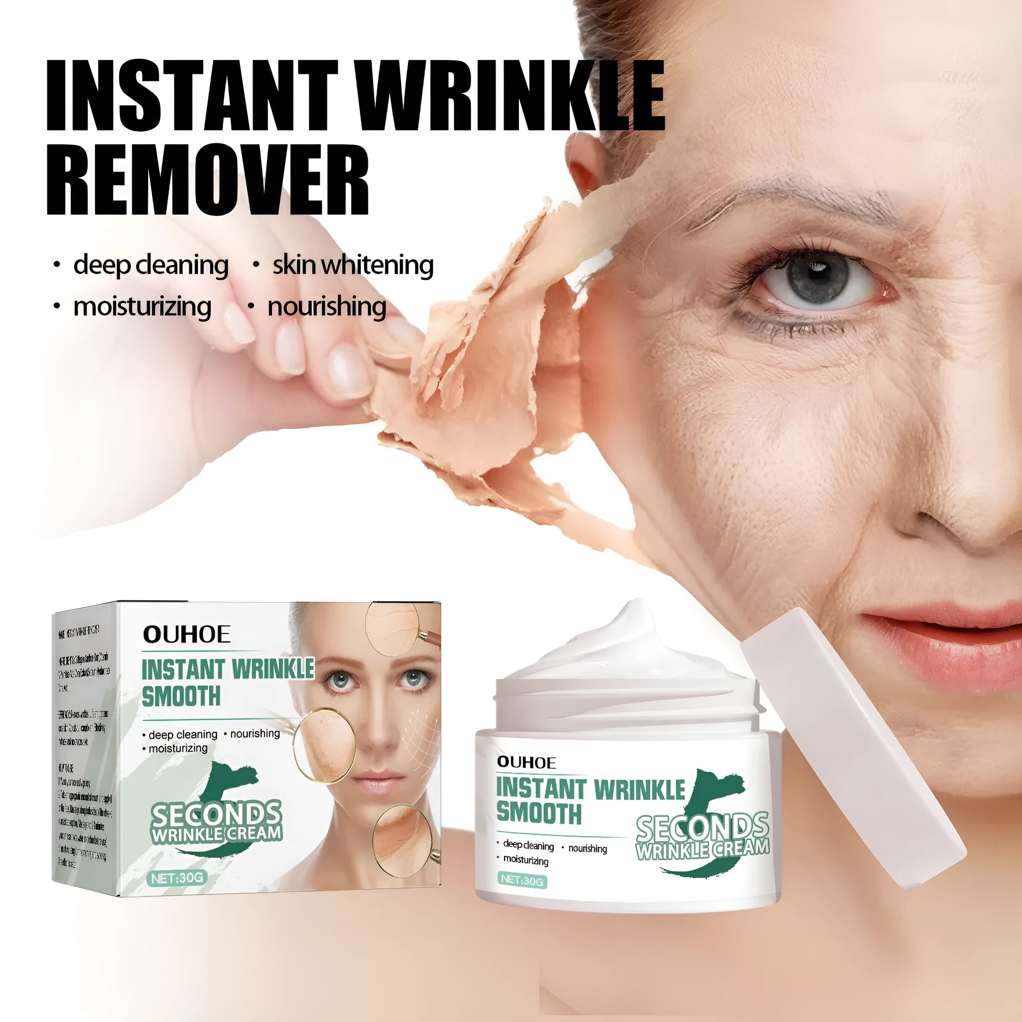 30g anti-aging anti-wrinkle face cream container for facial hydration and wrinkle reduction