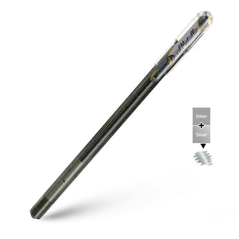K110 1.0mm gel pen with pearlescent glitter ink in eight colour options.