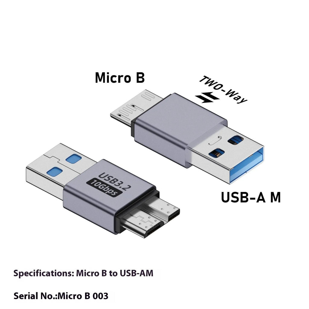 USB AM to Micro-B adapter with four interface options for connecting old hard drives and phones