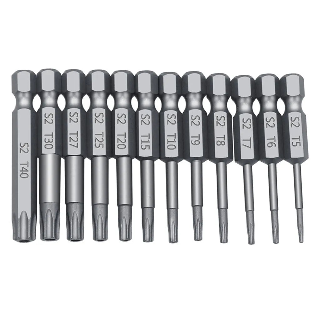 Hexagon handle screwdriver bit set showing 50mm, 75mm and 100mm length options with alloy construction