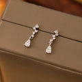 925 sterling silver water drop zircon earrings for women in gold or white gold colour with geometric shape