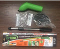 Cordless lawn trimmer with extension pole and protective debris shield for garden trimming tasks
