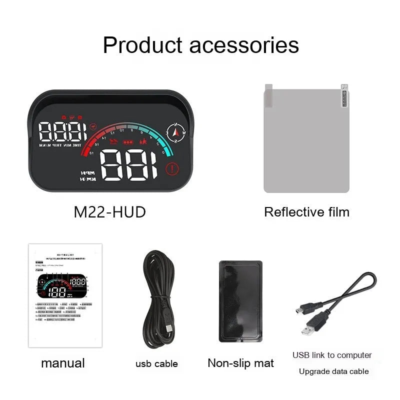 Black universal head-up display car GPS projector unit with USB cable