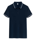 Men's pure cotton short sleeve polo shirt with lapel collar in business casual styling