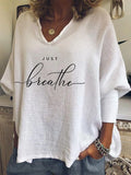 Women's V-neck long sleeve loose top in brushed milk silk fabric with spandex, hipster summer streetwear
