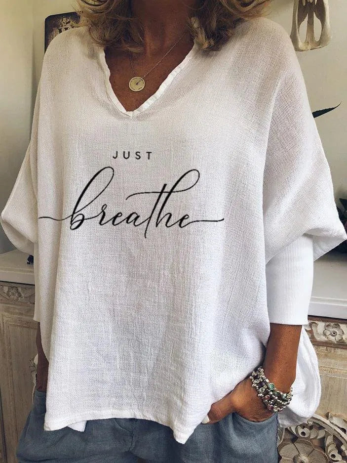 Women's V-neck long sleeve loose top in brushed milk silk fabric with spandex, hipster summer streetwear