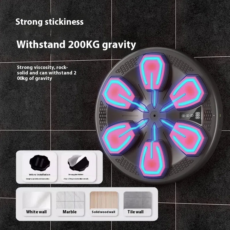 Black electronic boxing wall target with music response for home fitness training