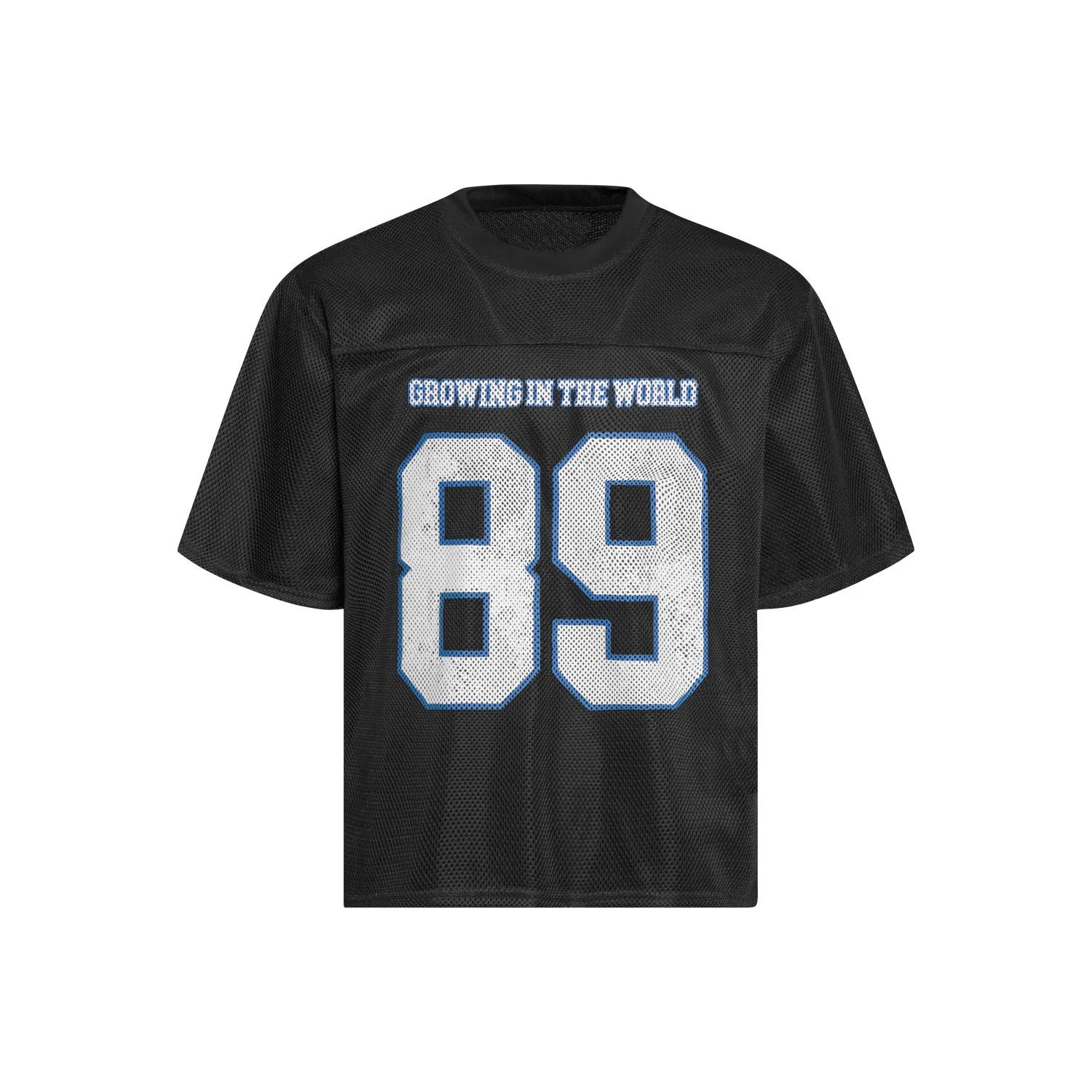 Alphanumeric Printing loose-fitting casual t-shirt in black or white colour, sizes M L XL, polyester fibre blend fabric