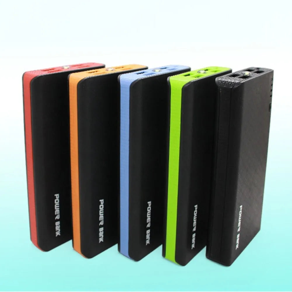 20000mAh portable power bank in five colours with 2.1A fast charging and compact 145×68×22mm dimensions