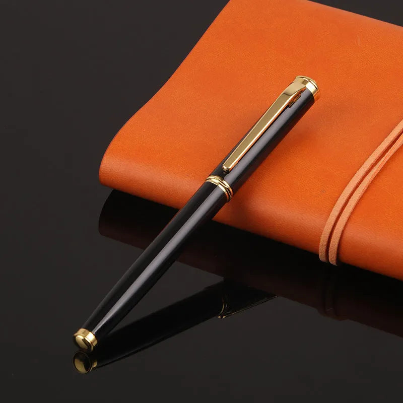 Red and black metal fountain pens with 0.5mm Yijin nibs in OPP packaging