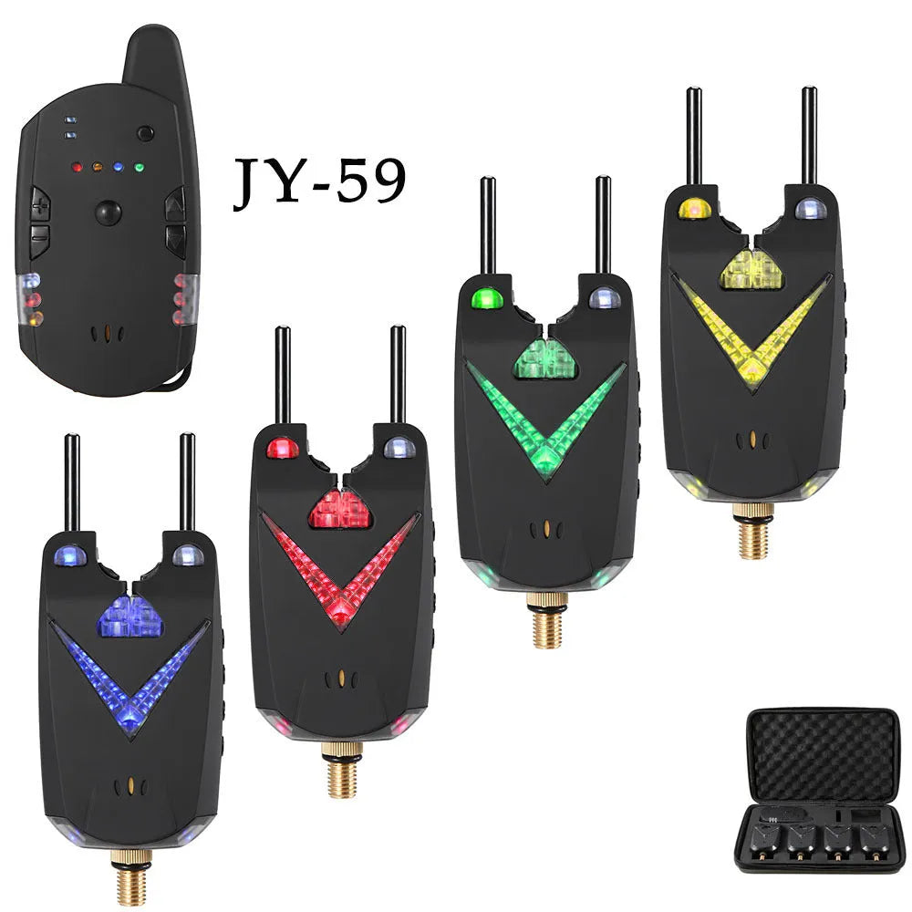 Wireless fishing electronic alarm with ABS plastic housing and one-for-four receiver system