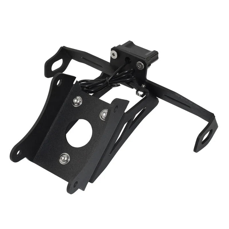 Black aluminium alloy rear licence plate frame and holder for Honda motorcycles