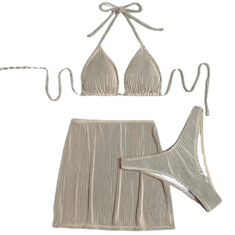 Women's polyester bikini swimsuit set in sleeveless briefs style available in four colours