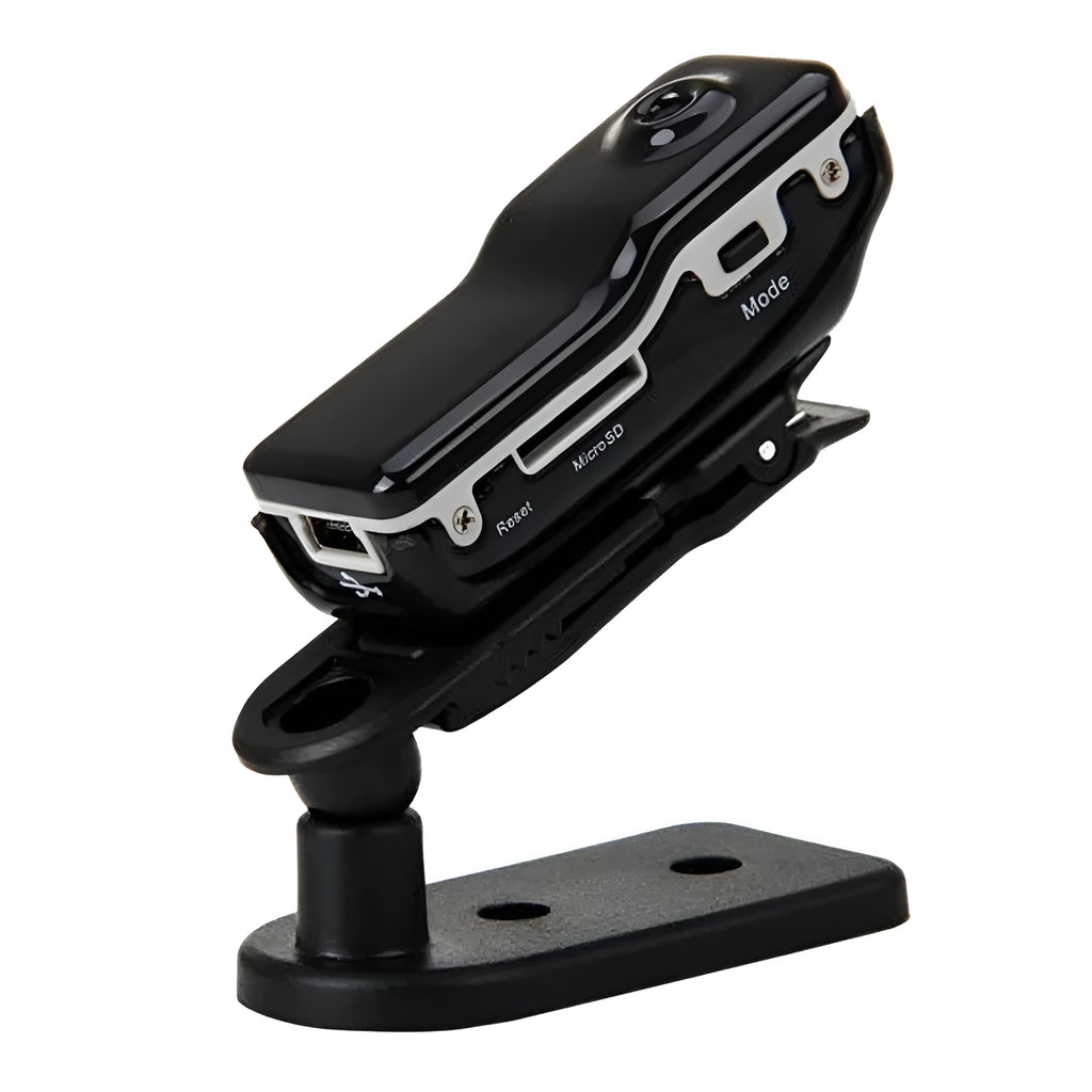 Black mini action camera with USB port for outdoor sports recording