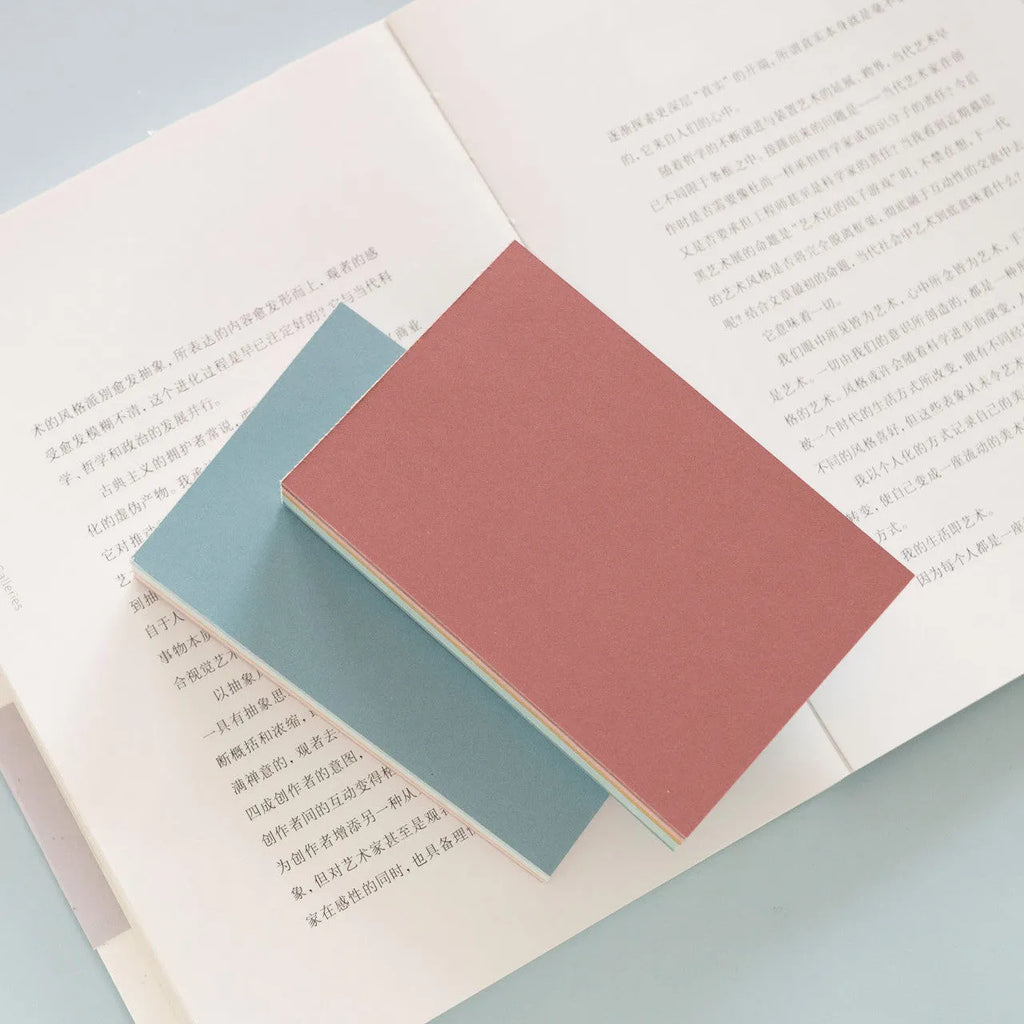 Pack of large 12cm x 8cm sticky notes in six different colours, 150 sheets total