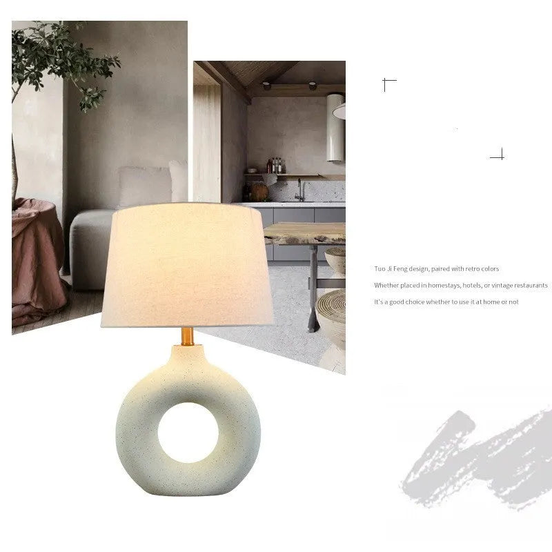 Japanese style ceramic pottery pot table lamp with 52cm height and 33cm diameter