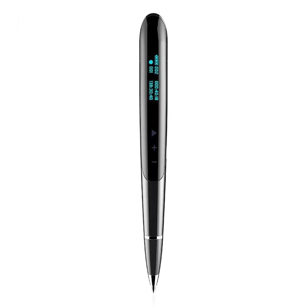 Lossless writable recording pen with OLED screen in black or silver, zinc alloy shell, and multiple capacity options