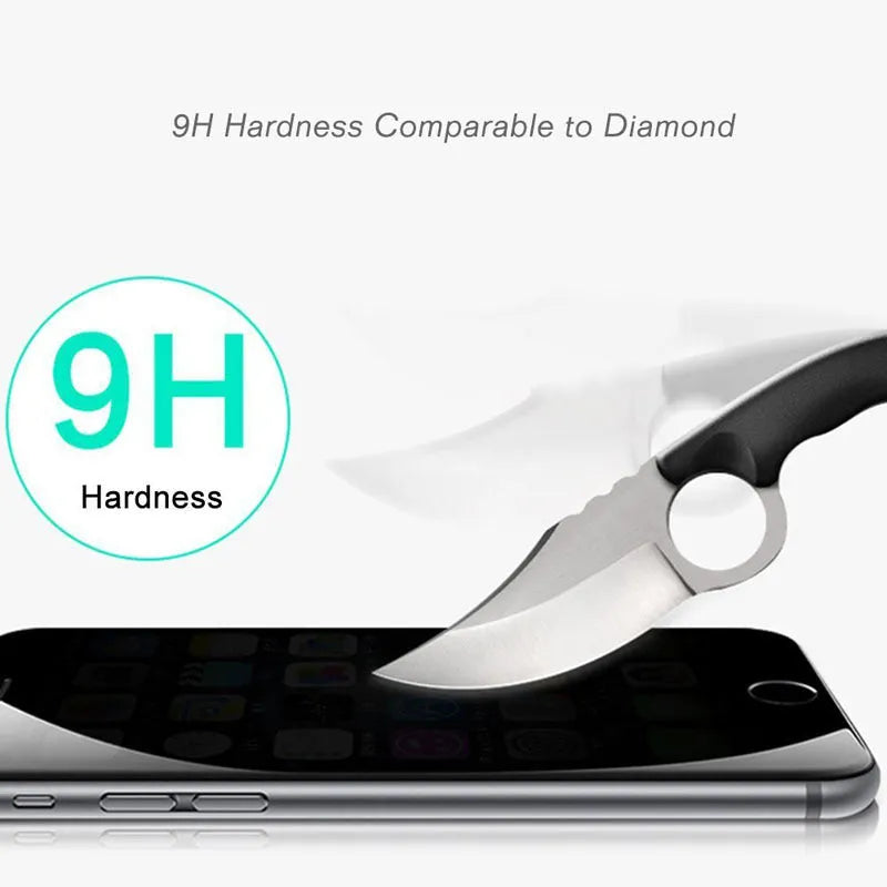 Black tempered glass screen protector for iPhone with high-definition clarity