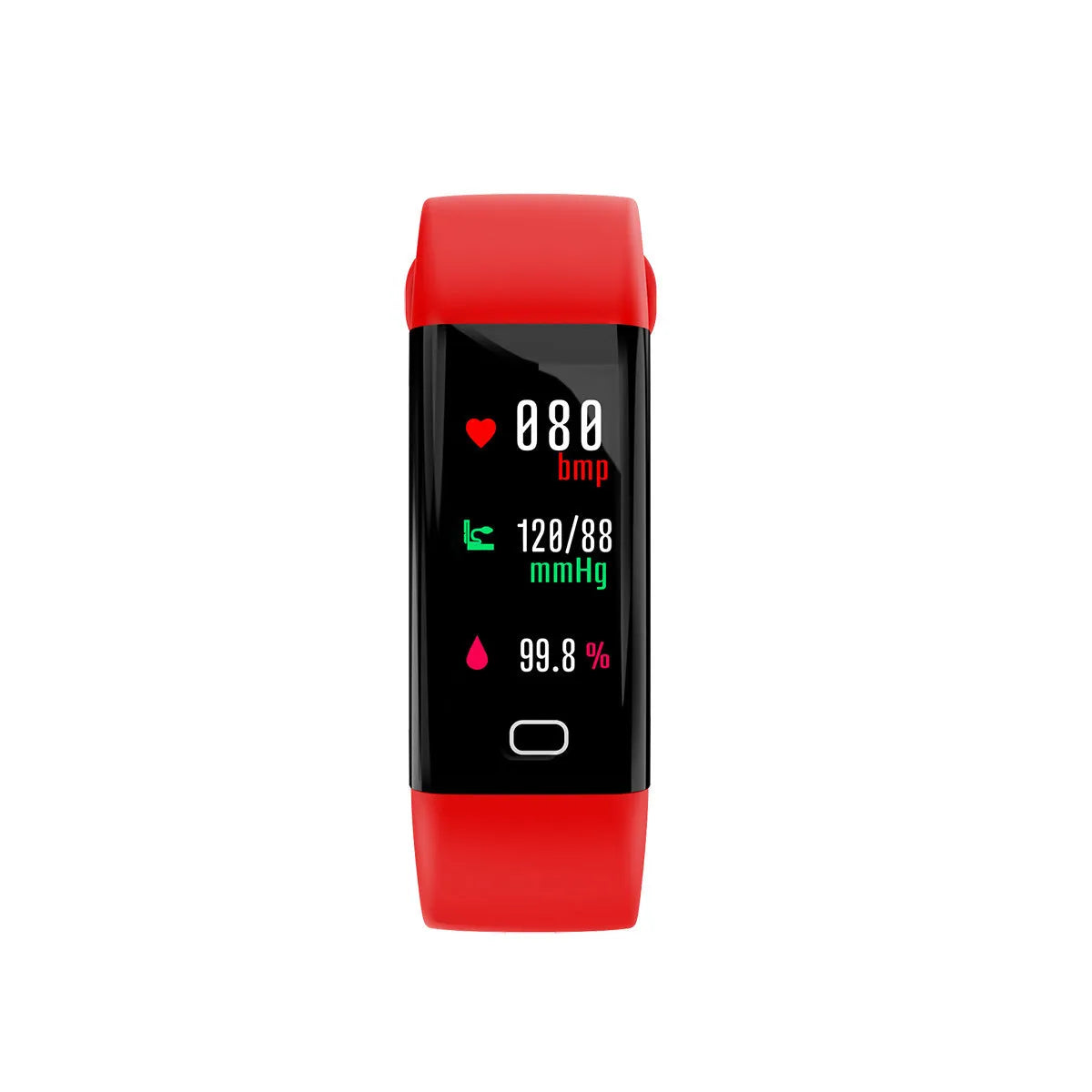 Big screen smart band fitness tracker with OLED display showing exercise metrics