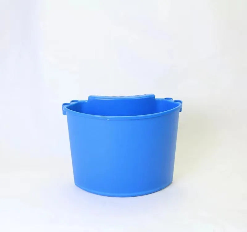 Car washing bucket with grit guard in black, red, blue, or pink, showing 20-litre capacity and sturdy handle
