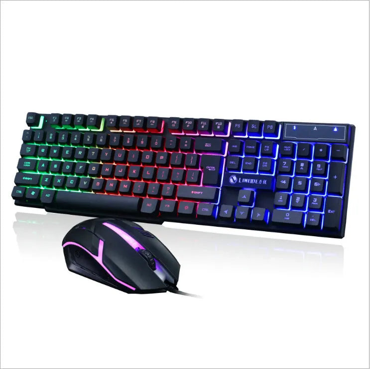 Limei Gtx300 gaming keyboard and mouse set with backlit keys in black and orange colour option