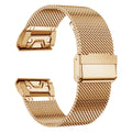 Stainless steel card strap for Garmin Fenix watches in silver, black, gold, rose gold with 20mm 22mm 26mm widths