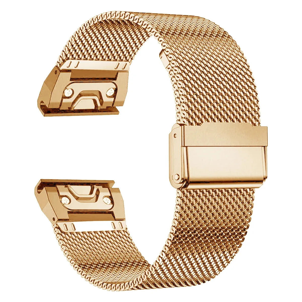 Stainless steel card strap for Garmin Fenix watches in silver, black, gold, rose gold with 20mm 22mm 26mm widths
