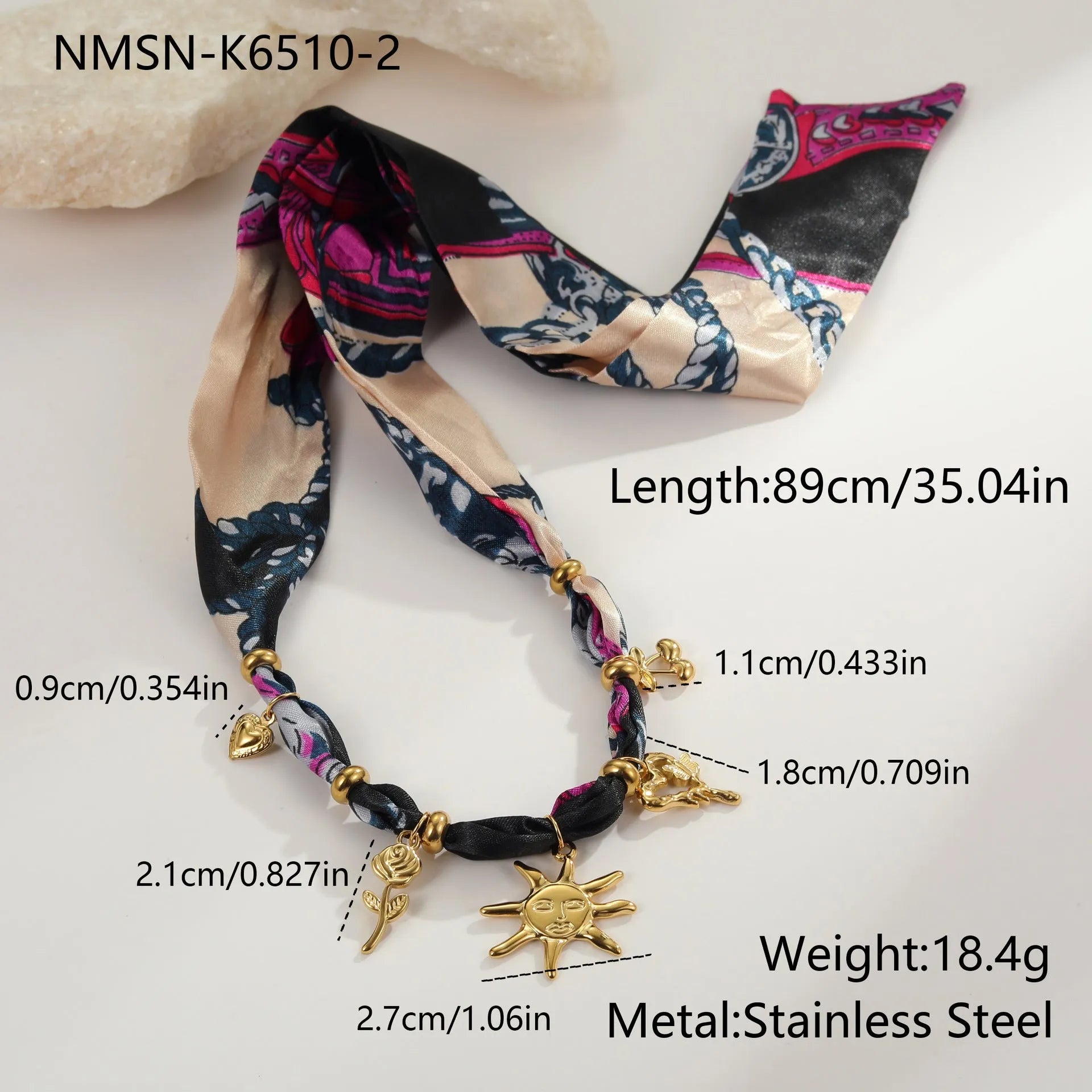 Stainless steel geometric pendant necklace and bracelet set with 18K gold-colour electroplated finish.