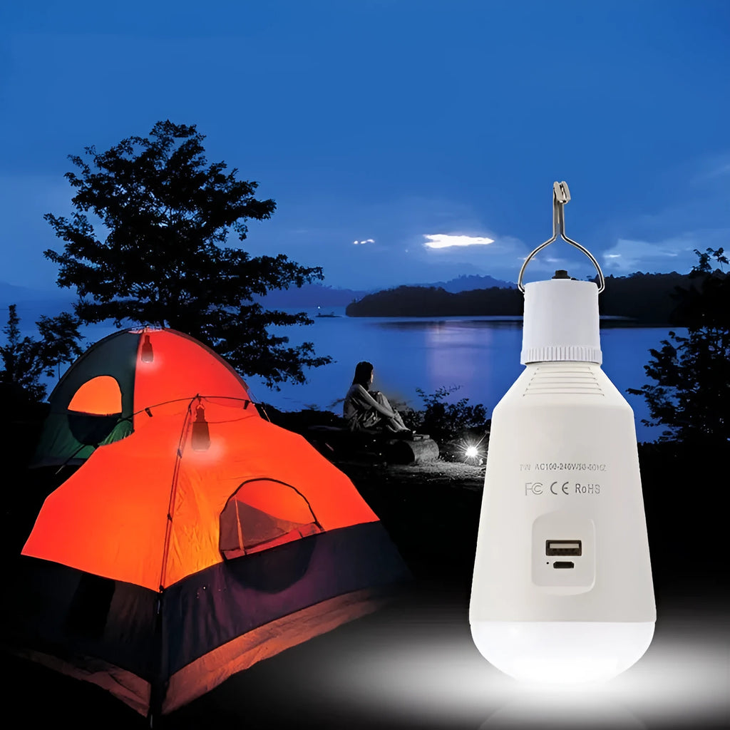 Mini portable LED hook lamp with built-in hook for camping and outdoor use