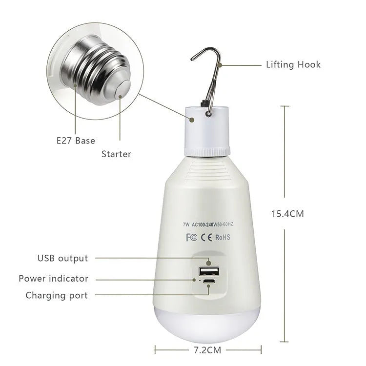 Mini portable LED hook lamp with built-in hook for camping and outdoor use