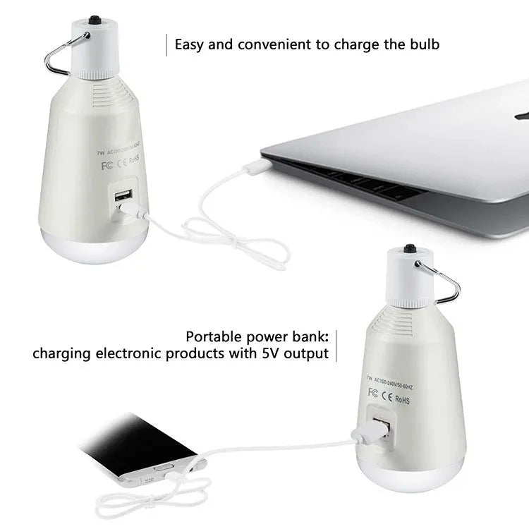 Mini portable LED hook lamp with built-in hook for camping and outdoor use