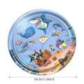 Water sensory playmat for cats and dogs with ocean fish theme, 4 floating toys, thickened PVC material, 8cm depth