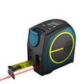 Black infrared laser rangefinder with digital display and 5M nylon coated tape measure, rechargeable DT10 model