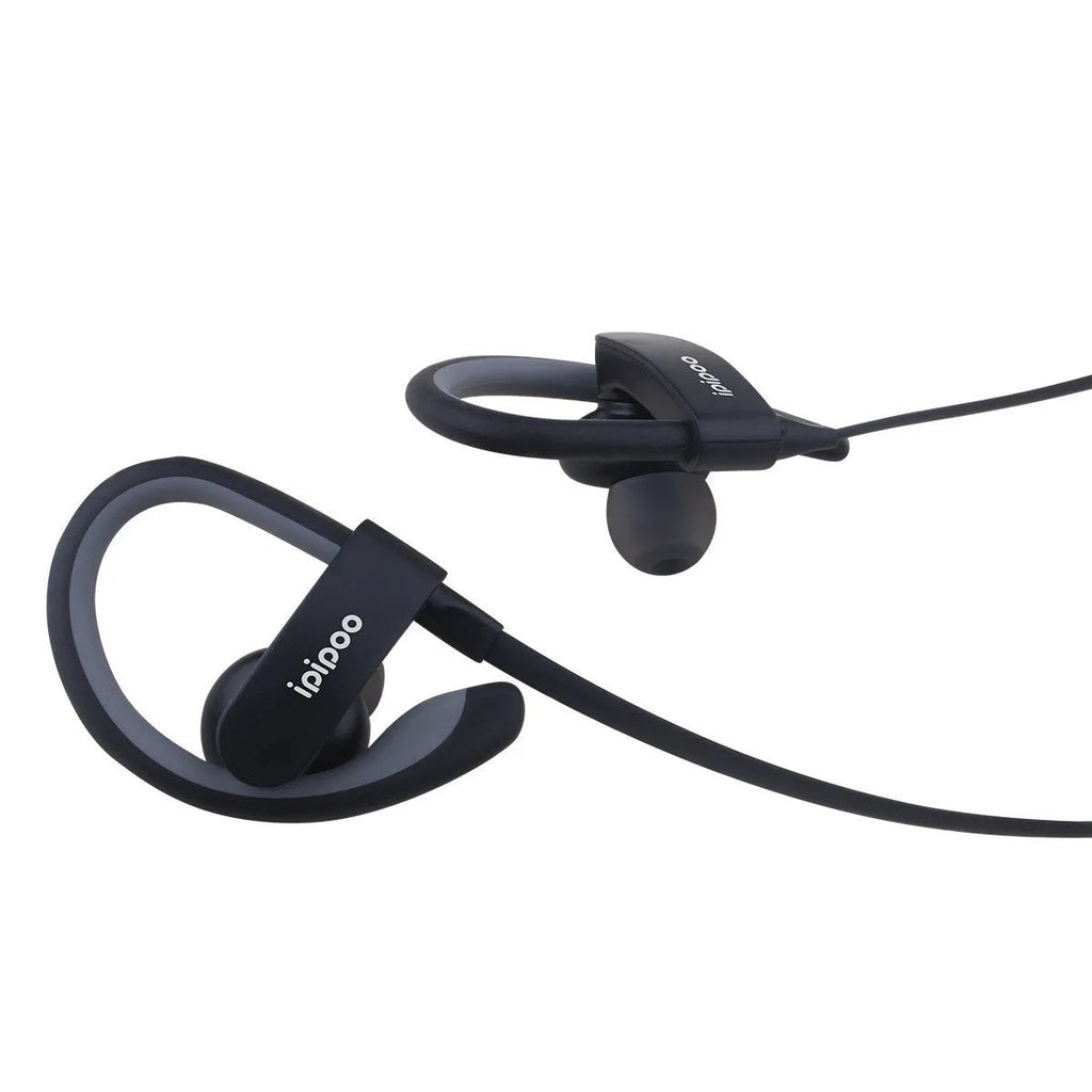 Blue wireless sports headphones with earplug design for running.