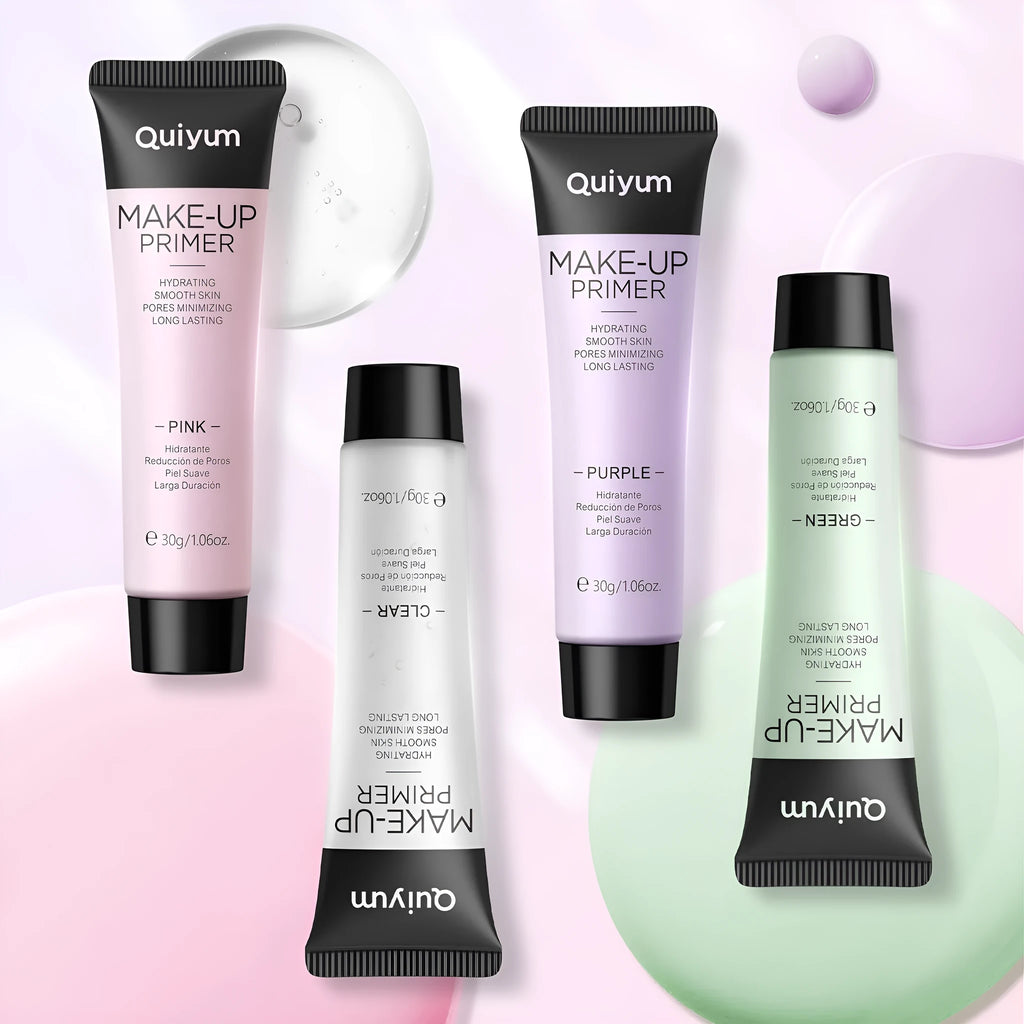 30g colour correcting makeup primer pot in green, pink, purple, and clear shades