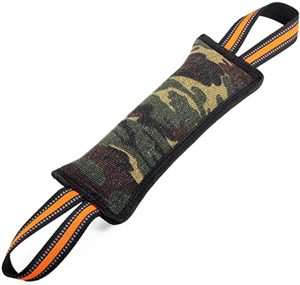 55cm long reflective yellow edge jute dog training bite stick for tug of war