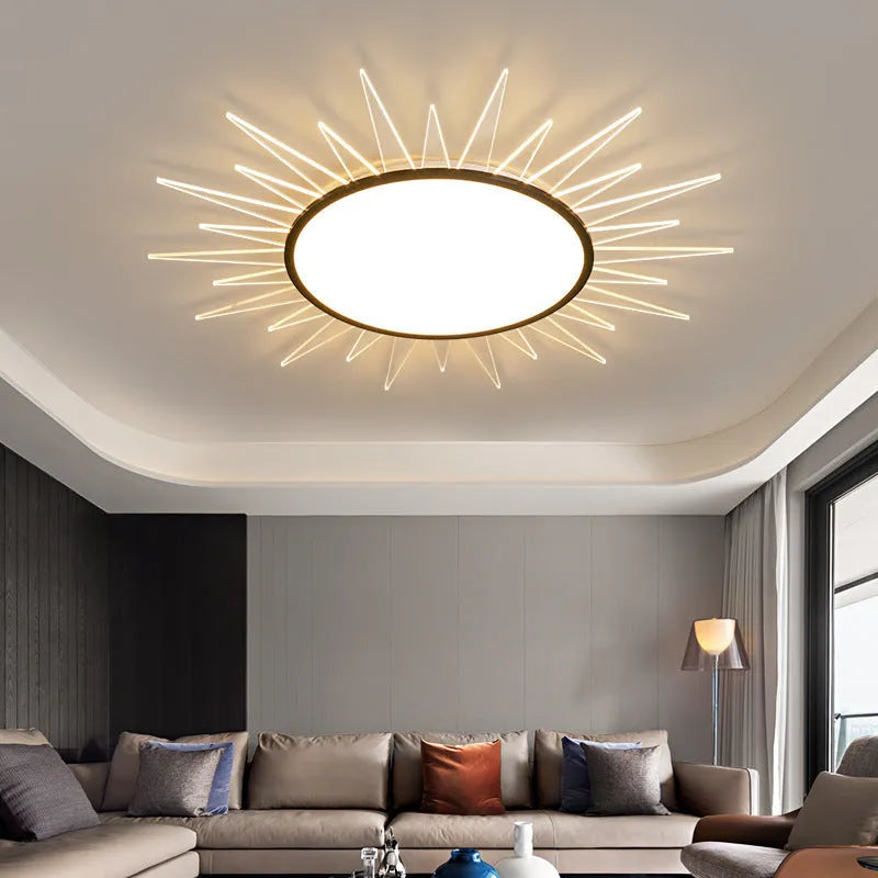 Round aluminium LED ceiling lamp with remote control for dimming, sizes from 60cm to 110cm diameter