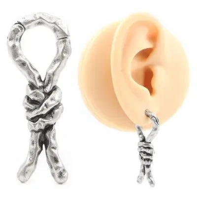 Copper creative bends and hitches piercing earrings with 4mm specification and retro design