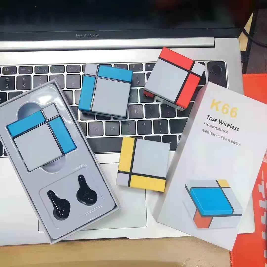 Wireless Bluetooth gaming headset with a small digital display on the earpiece, shown in multiple colour options.