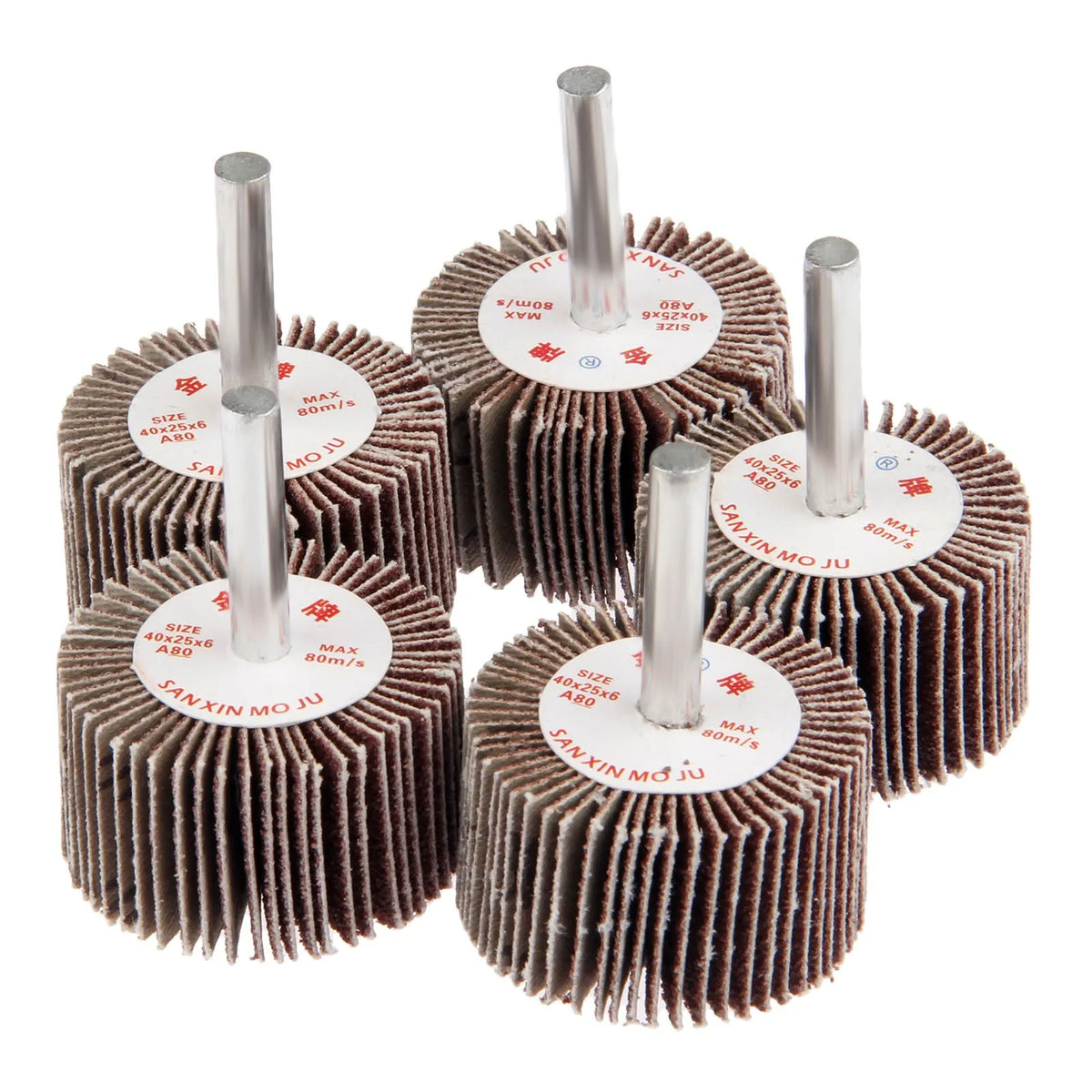 40mm electric drill grinding head with 6mm shank, 80 grit wool polishing wheel, coarse or fine sand.