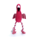 Pink animal-shaped corduroy dog toy with squeaker for bite-resistant play