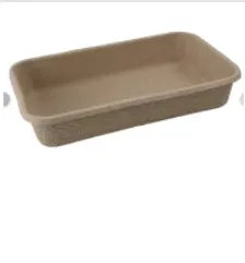 Brown disposable cat litter box with waterproof lining and biodegradable materials, sizes 39cm, 42.5cm, 45cm