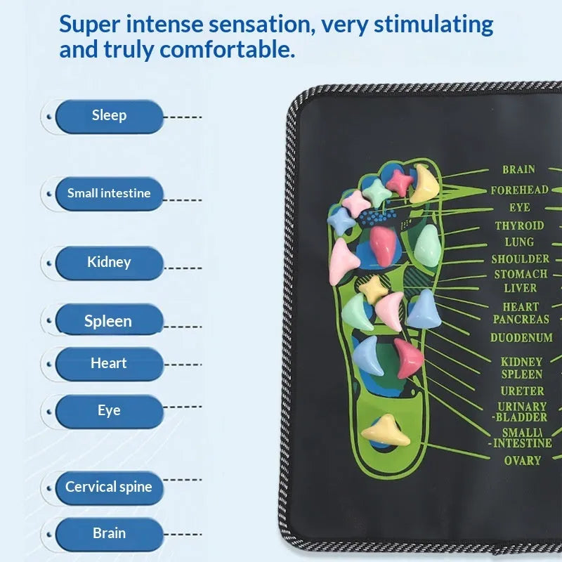 Cobblestone foot massage mat made of PVC, 35x35cm, in picture colour